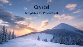  Presentation with sunrise on mountain - PPT layouts with winter landscape with a road background and a teal colored foreground