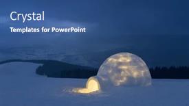  Presentation with night - Slide set with winter-landscape-with-a-snowy and a ocean colored foreground