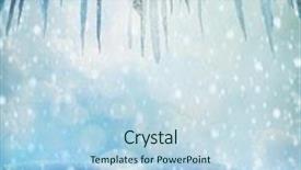  Presentation with winter - Theme having winter landscape with icicles background and a sky blue colored foreground