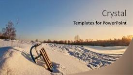  Presentation with sun - Slides with winter-landscape-with-sledge background and a seafoam green colored foreground