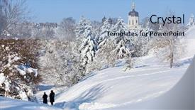  Presentation with snow - Audience pleasing slide deck consisting of winter landscape with snow covered backdrop and a  colored foreground
