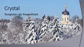  Presentation with snow - Slides enhanced with winter landscape with snow covered background and a  colored foreground