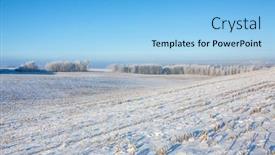 Presentation with agriculture field - Slide set having winter-landscape-with-snow-covered background and a light blue colored foreground