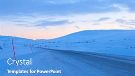  Presentation with snow - Theme having winter-landscape-with-snow-covered background and a teal colored foreground