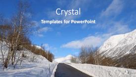  Presentation with snow - Presentation design with winter-landscape-with-snow-covered background and a teal colored foreground