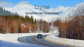  Presentation with snow - Slides consisting of winter-landscape-with-snow-covered background and a light blue colored foreground