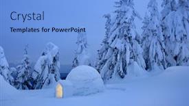  Presentation with mountain snow - Slide deck featuring winter-landscape-with-snow-igloo background and a light blue colored foreground
