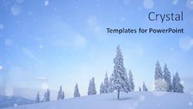  Presentation with winter - Theme featuring winter-landscape-with-snowfall background and a light blue colored foreground