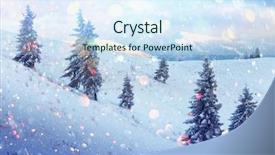  Presentation with trees - Slides consisting of winter landscape with snowy tree background and a sky blue colored foreground