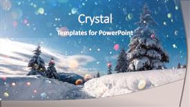  Presentation with winter landscape winter tree - Theme with winter landscape with snowy tree background and a teal colored foreground