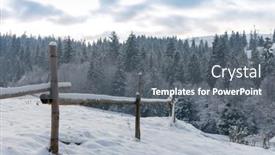 Presentation with winter border - PPT theme having winter-landscape-with-wooden-fence background and a gray colored foreground
