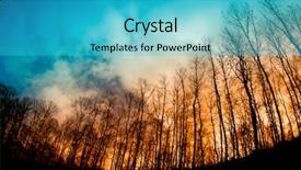  Presentation with winter - Slide set featuring winter landscape background and a cyan colored foreground