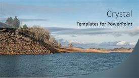  Presentation with water reservoir - Presentation theme having winter-low-water-view background and a light blue colored foreground