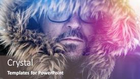  Presentation with explorer - Cool new presentation with winter-man-explorer-with-lens backdrop and a gray colored foreground