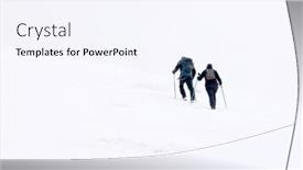  Presentation with blizzard - Slide set consisting of winter-mountain-climbing-in-harsh background and a sky blue colored foreground