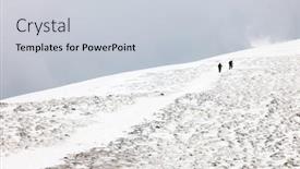  Presentation with blizzard - PPT theme enhanced with winter-mountain-climbing-in-harsh background and a lemonade colored foreground