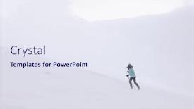  Presentation with blizzard - Presentation enhanced with winter-mountain-climbing-in-harsh background and a sky blue colored foreground