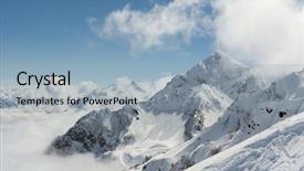  Presentation with sky - Slide deck with winter mountain landscape and cloudy background and a light blue colored foreground