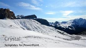  Presentation with alps - PPT layouts with winter-mountain-landscape-in-dolomites background and a light gray colored foreground