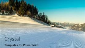  Presentation with ski - PPT layouts with winter-mountains-panorama-with-ski background and a light blue colored foreground