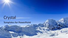  Presentation with ski - Slide deck consisting of winter mountains ski run background and a light blue colored foreground