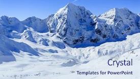  Presentation with ski - Colorful presentation design enhanced with portrait of an elderly woman at the window backdrop and a gray colored foreground