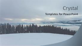  Presentation with winter landscape winter tree - Cool new presentation theme with winter-mountains-with-clouds backdrop and a lemonade colored foreground