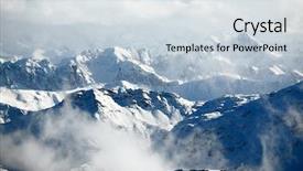  Presentation with ice mountain - Slide set with winter mountains background and a sky blue colored foreground