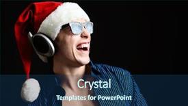  Presentation with christmas music - Amazing PPT theme having winter music - portrait of a funny young backdrop and a  colored foreground