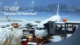  Presentation with airplane night - Slide deck having winter-night-at-airport-airplane background and a teal colored foreground