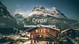  Presentation with night stars - PPT layouts enhanced with winter-night-grindelwald-snowy-mountain background and a ocean colored foreground