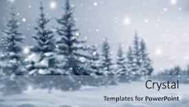  Presentation with new year card - Cool new presentation theme with winter night landscape christmas background backdrop and a light blue colored foreground