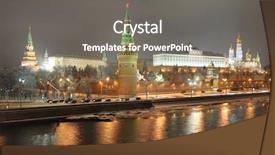  Presentation with purple night in the winter - Amazing slide deck having winter night view of moscow backdrop and a  colored foreground