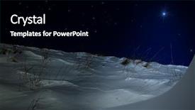  Presentation with blue night - Colorful PPT theme enhanced with winter night with blue star backdrop and a  colored foreground