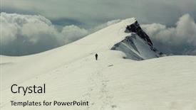  Presentation with winter - Slides with winter olympic - ascent to olympus in april background and a soft green colored foreground