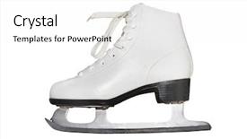  Presentation with white figure graphics - Cool new slide set with winter olympic - figure skate under the white backdrop and a white colored foreground