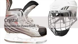  Presentation with winter skates - Presentation featuring old domra background and a sky blue colored foreground