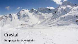  Presentation with olympic - Audience pleasing PPT theme consisting of winter olympic - mountains in krasnaya polyana sochi backdrop and a light gray colored foreground