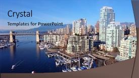  Presentation with vancouver - Presentation consisting of winter olympic - scenic vancouver harbour background and a light blue colored foreground