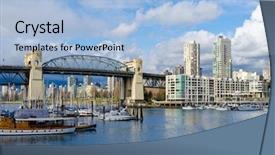  Presentation with rustic bridge water purple butterflies - Beautiful presentation design featuring winter olympic - scenic view at burrard bridge backdrop and a light blue colored foreground