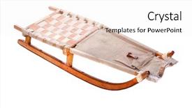  Presentation with black white vintage art - Slides with winter olympic - vintage wooden bob-sleigh on white background and a white colored foreground