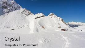  Presentation with mountain - Slide set with winter olympics - mountain landscape of krasnaya polyana background and a light gray colored foreground