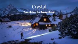  Presentation with mountains - Presentation theme featuring winter-on-hala-gasienicowa background and a  colored foreground