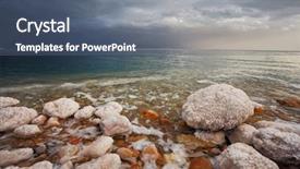  Presentation with winter storm - Cool new slides with winter on the dead sea backdrop and a ocean colored foreground