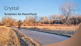  Presentation with winter river - Presentation theme enhanced with winter-or-fall-commuting background and a light blue colored foreground