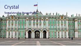  Presentation with winter - Slide deck consisting of winter palace in st petersburg background and a sky blue colored foreground