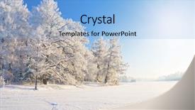 Presentation with winter scene - Audience pleasing presentation consisting of winter park in snow backdrop and a light blue colored foreground