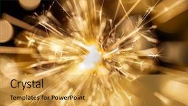  Presentation with fireworks - Amazing presentation theme having winter party - fireworks at dark background abstract backdrop and a yellow colored foreground