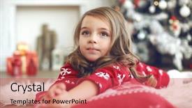  Presentation with girl christmas - Presentation theme enhanced with winter people - 5 years old little girl background and a red colored foreground