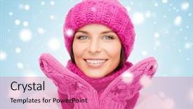  Presentation with happiness - Amazing presentation theme having winter people happiness concept - woman backdrop and a  colored foreground